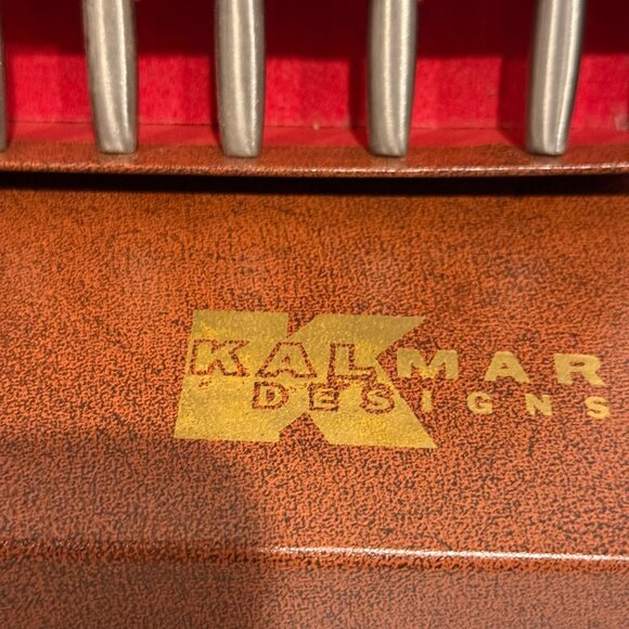 Vintage MCM Kalmar Designs Cocktail Fork Set of 8 Brushed Stainless Steel Italy - Picture 2 of 5